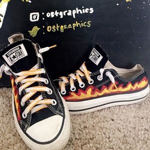 fire converse shoes